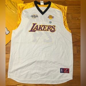 Majestic Lakers White and Yellow Basketball Jersey